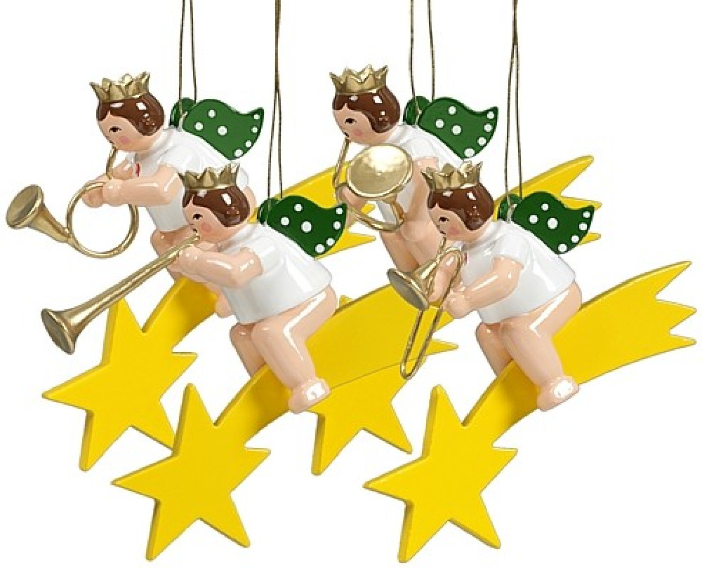 Baumbehang Engel auf Sternschnuppe - Variante 1, mit Krone