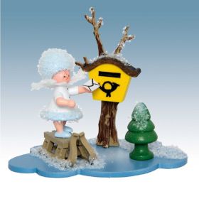 Schneeflöckchen mit Briefkasten
