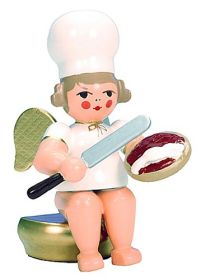 Bäckerengel sitzend mit Palette