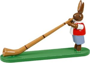 Hase mit Alphorn