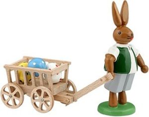 Hase mit Handwagen