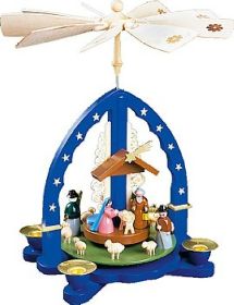 Weihnachtspyramide Christi Geburt, blau Weihnachtspyramide Christi Geburt, blau