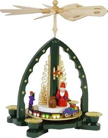 Weihnachtspyramide Weihnachtsmann, grün Weihnachtspyramide Weihnachtsmann, grün