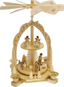 Weihnachtspyramide 2-stöckig Geburt mit Engeln Weihnachtspyramide 2-stöckig Geburt mit Engeln