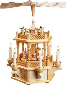 Weihnachtspyramide Christi Geburt, natur, elektrisch Weihnachtspyramide Christi Geburt, natur, elektrisch