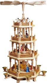 Weihnachtspyramide Christi Geburt, 3-stöckig, bunt Weihnachtspyramide Christi Geburt, 3-stöckig, bunt