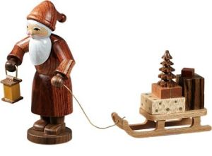 Weihnachtsmann mit Schlitten Natur Weihnachtsmann mit Schlitten Natur