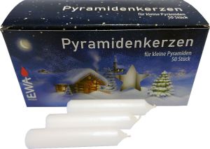 Pyramidenkerzen - 14 mm, weiß Pyramidenkerzen - 14 mm, weiß