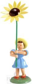 Blumenkind mit Sonnenblume, farbig