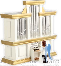 Langrockengel an der Orgel mit Spielwerk - farbig