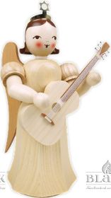 Langrockengel mit Gitarre, 22 cm - natur