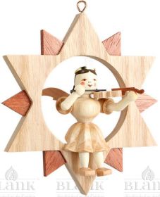 Engel im Stern, natur - mit Violine