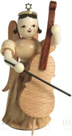 Faltenlangrockengel mit Violoncello, natur