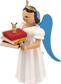 Langrockengel mit Bücherwurm, farbig