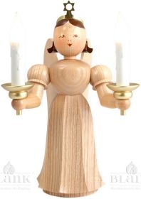 Faltenlangrockengel mit elektr. Beleuchtung, 22 cm - natur