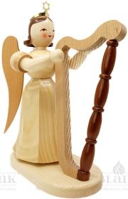 Langrockengel mit Harfe, 22 cm - natur