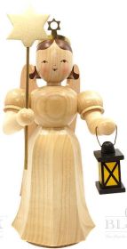 Langrockengel mit Laterne und Stern, 23 cm - natur