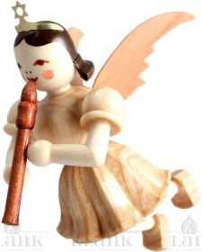 Schwebeengel mit Blockflöte, natur