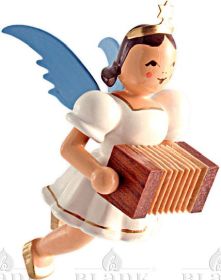Schwebeengel mit Harmonika, farbig