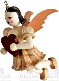 Schwebeengel mit Herz, natur