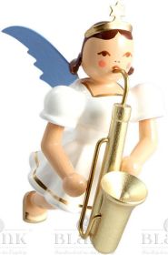 Schwebeengel mit Saxophon, farbig