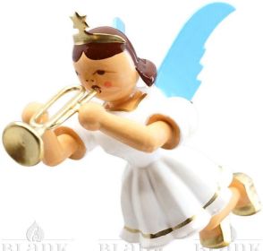 Schwebeengel mit Trompete, farbig