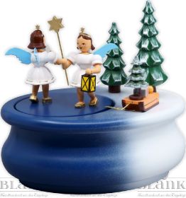 Spieldose mit 2 Gabenbringern, oval, farbig