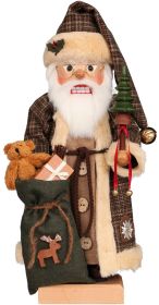 Nussknacker Weihnachtsmann braun kariert