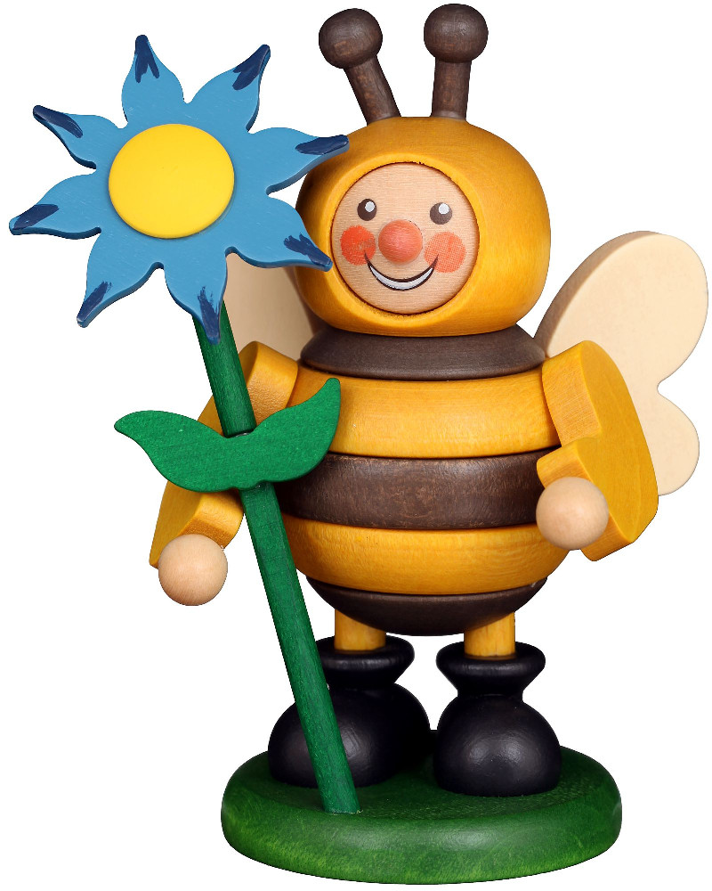 Holzfigur Kleine Helden Biene mit Blume
