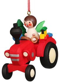 Baumbehang Traktor mit Engel dunkle Haare