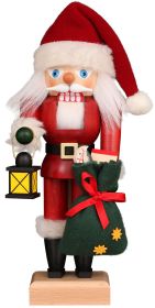 Nussknacker Weihnachtsmann mit Laterne, rot
