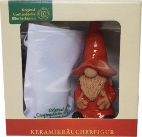 Keramik Räucherfigur Wichtel - rot