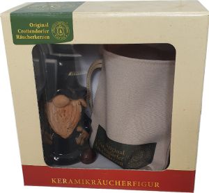 Keramik Räucherfigur Wichtel - schwarz