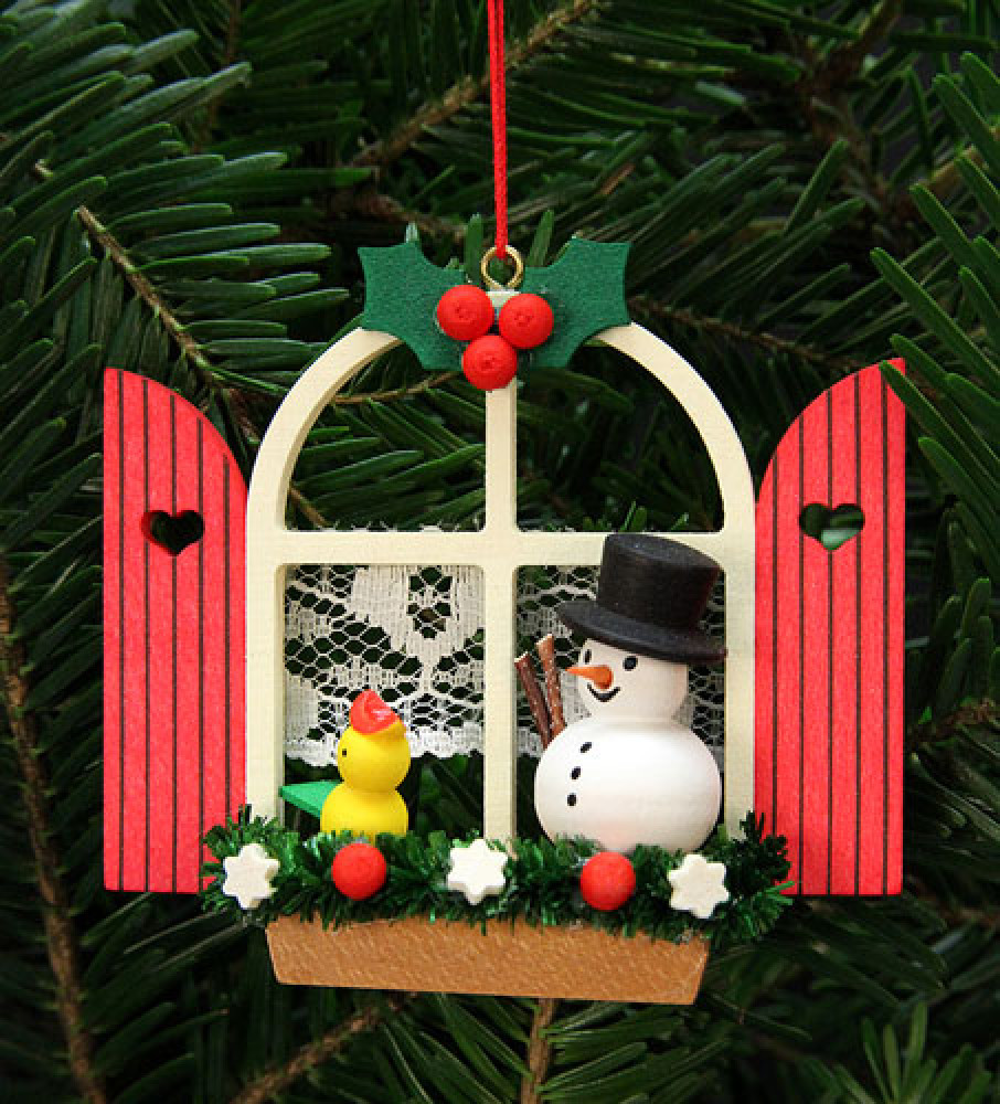 Baumbehang Adventsfenster mit Schneemann
