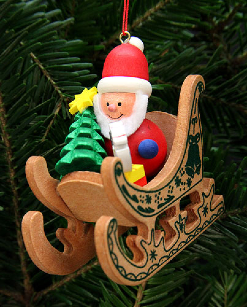 Baumbehang Weihnachtsmann im Schlitten