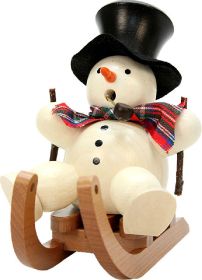Räuchermann Schneemann auf Schlitten Räuchermann Schneemann auf Schlitten