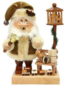 Räuchermann Wichtel Weihnachtsmann mit Bank Räuchermann Wichtel Weihnachtsmann mit Bank