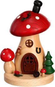 Räucherfigur Pilzhäusel Waldserie Fliegenpilz, rund, flach Räucherfigur Pilzhäusel Waldserie Fliegenpilz, rund, flach