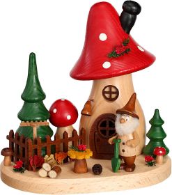 Räucherfigur Pilzhäusel Waldserie mit Wichtel Gärtner Räucherfigur Pilzhäusel Waldserie mit Wichtel Gärtner