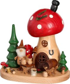 Räucherfigur Pilzhäusel Waldserie mit Wichtel Pilzschänke Räucherfigur Pilzhäusel Waldserie mit Wichtel Pilzschänke