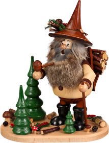 Räuchermann Waldwichtel mit Holzkiepe