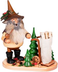 Räuchermann Waldwichtel mit Karre