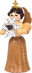 Konzertengel mit Schneekristall, natur - klein