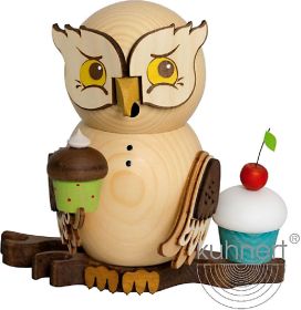 Räucherfigur Eule mit Muffins