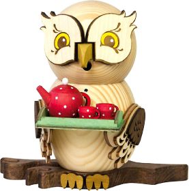 Räucherfigur Eule mit Teeservice