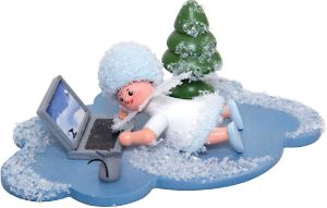 Schneeflöckchen mit Laptop