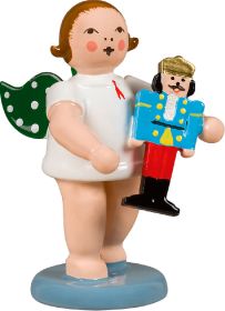 Engel mit Olbernhauer Marktfigur - Nussknacker, ohne Krone