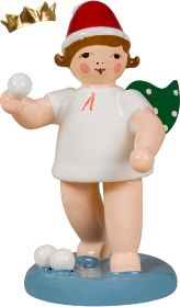 Weihnachtsengel Schneeballwerfer, mit Krone