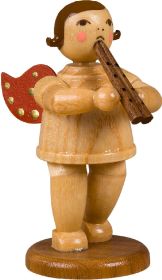 Engel mit Doppelflöte, ohne Krone, natur