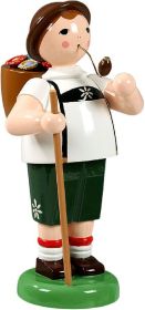 Bauer mit Wanderstab, gross - farbig